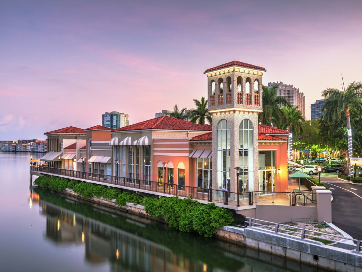 Naples, Florida, USA Downtown Cityscape on the Bay
