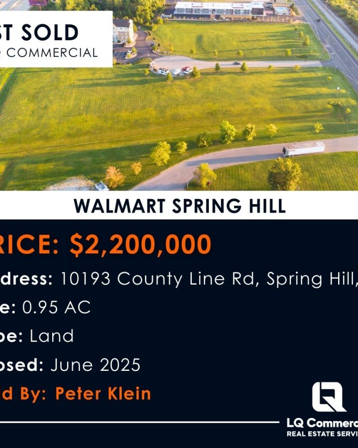 Aerial view of sold commercial land parcel