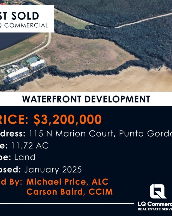 Aerial view of sold waterfront development