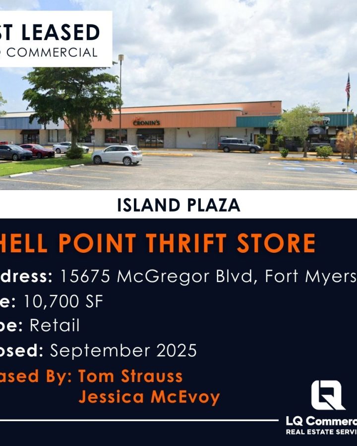 Shell Point Thrift Store storefront in Island Plaza