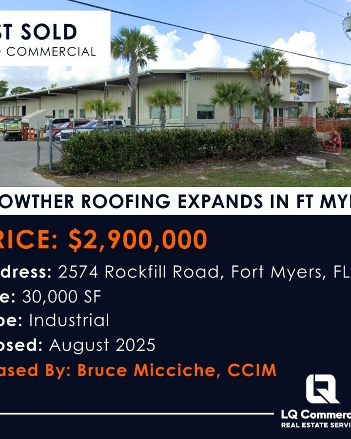 Just sold industrial building with palm trees