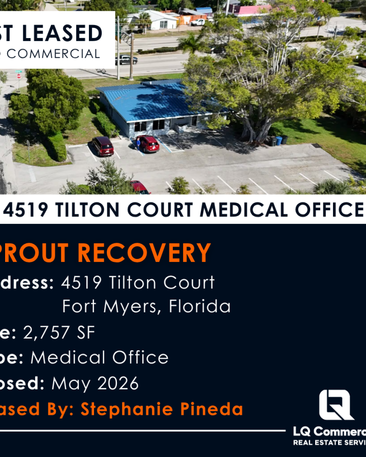 Aerial view of leased medical office building