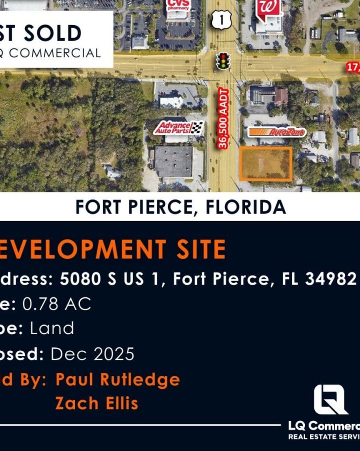 Sold Fort Pierce development site aerial view