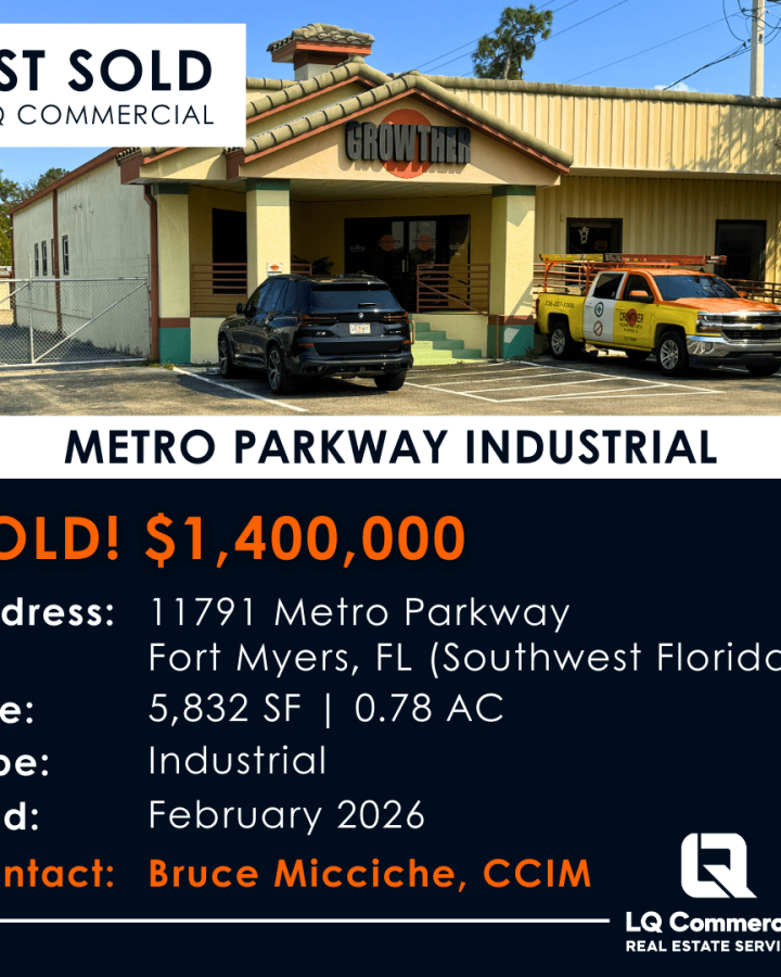 Front view of Metro Parkway industrial property sold