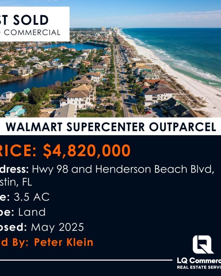 Aerial view of Destin beachfront property sold