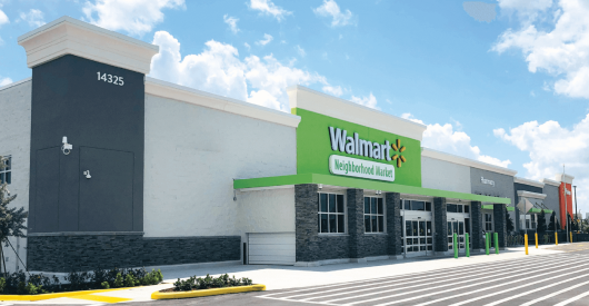 Walmart Neighborhood Market storefront with signage.